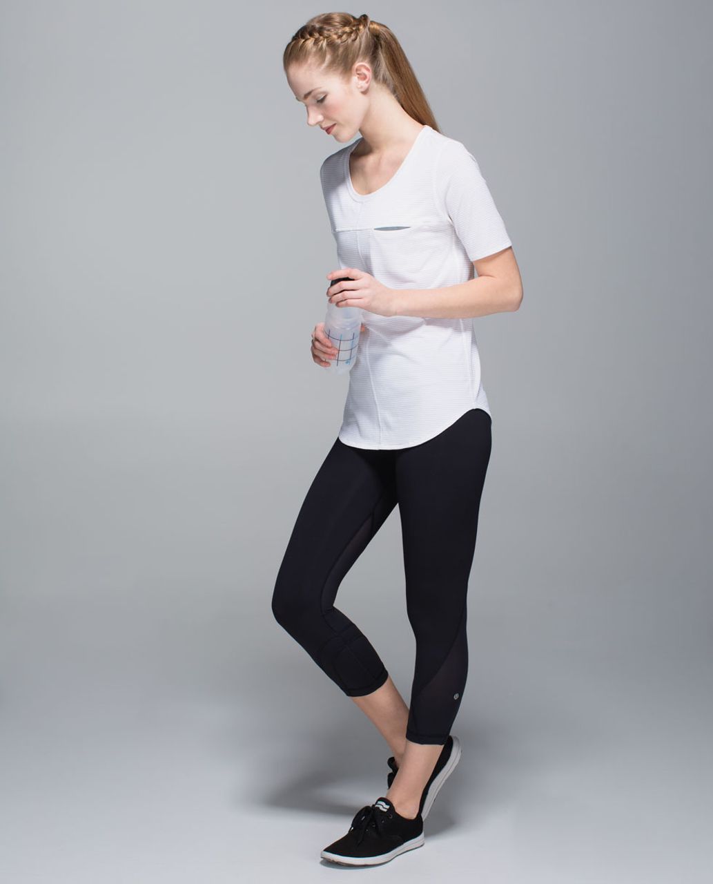 Lululemon Run: Inspire Crop II *Block-It Pocket - Black / Black - lulu  fanatics