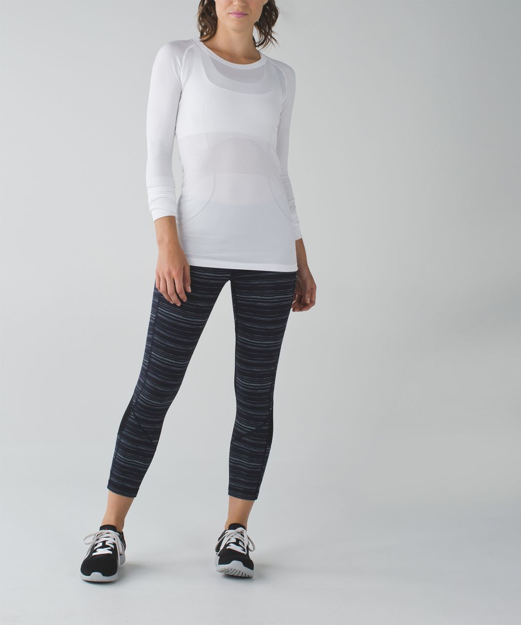 Lululemon Pace Rival Crop *22 - Cyber Stripe Naval Blue Black