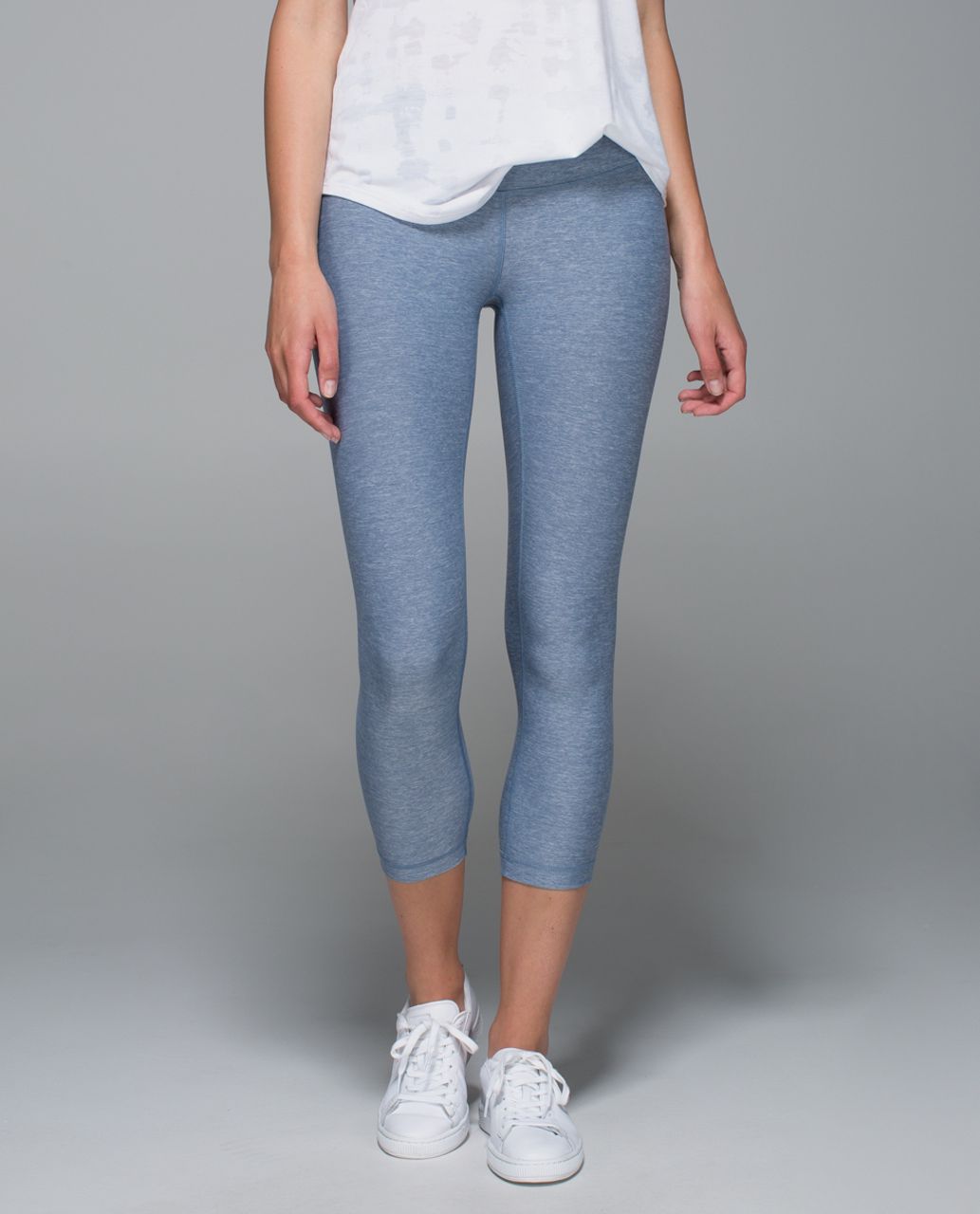 Lululemon Wunder Under Crop II - Heathered Blue Denim