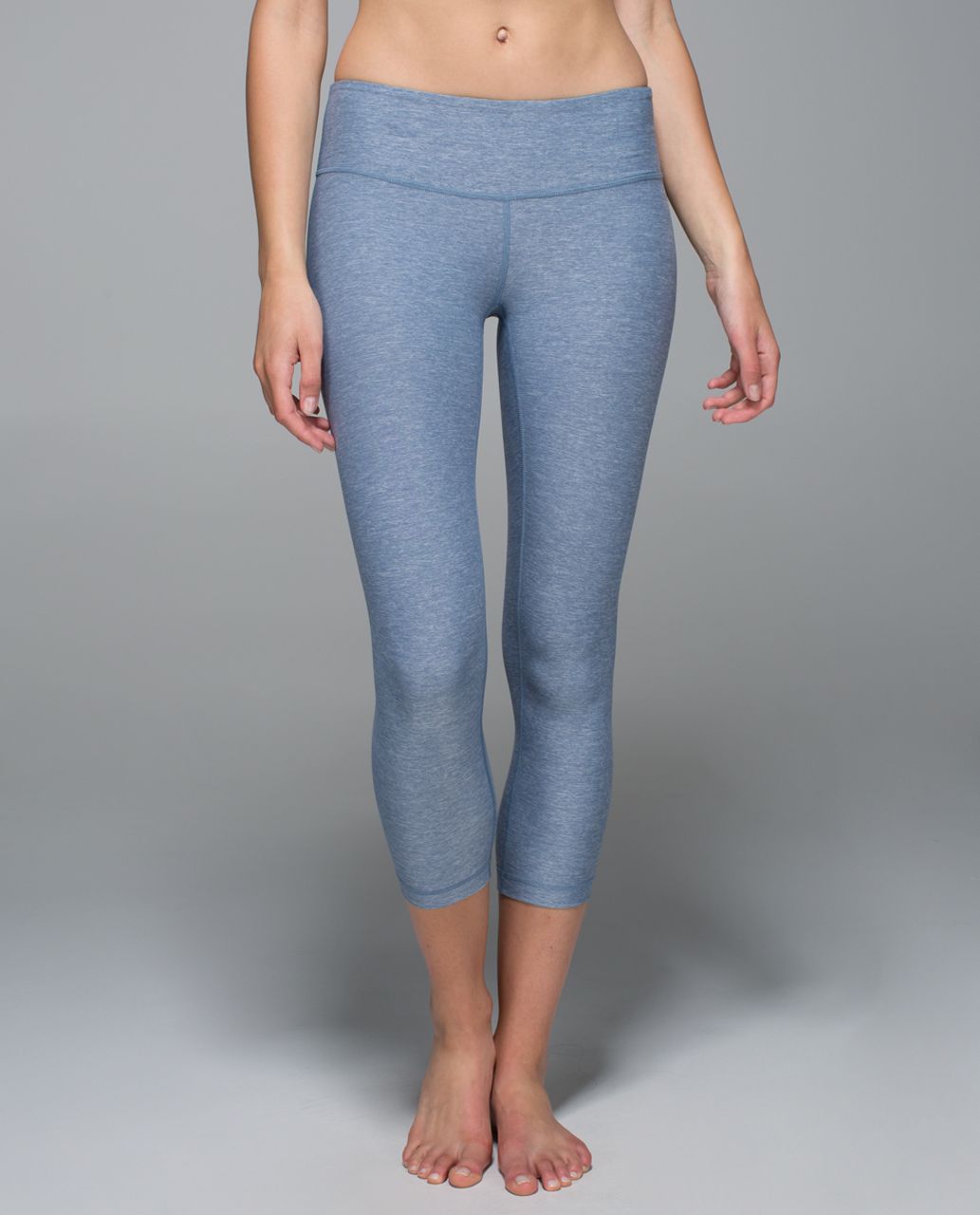 Lululemon Wunder Under Crop II - Heathered Blue Denim