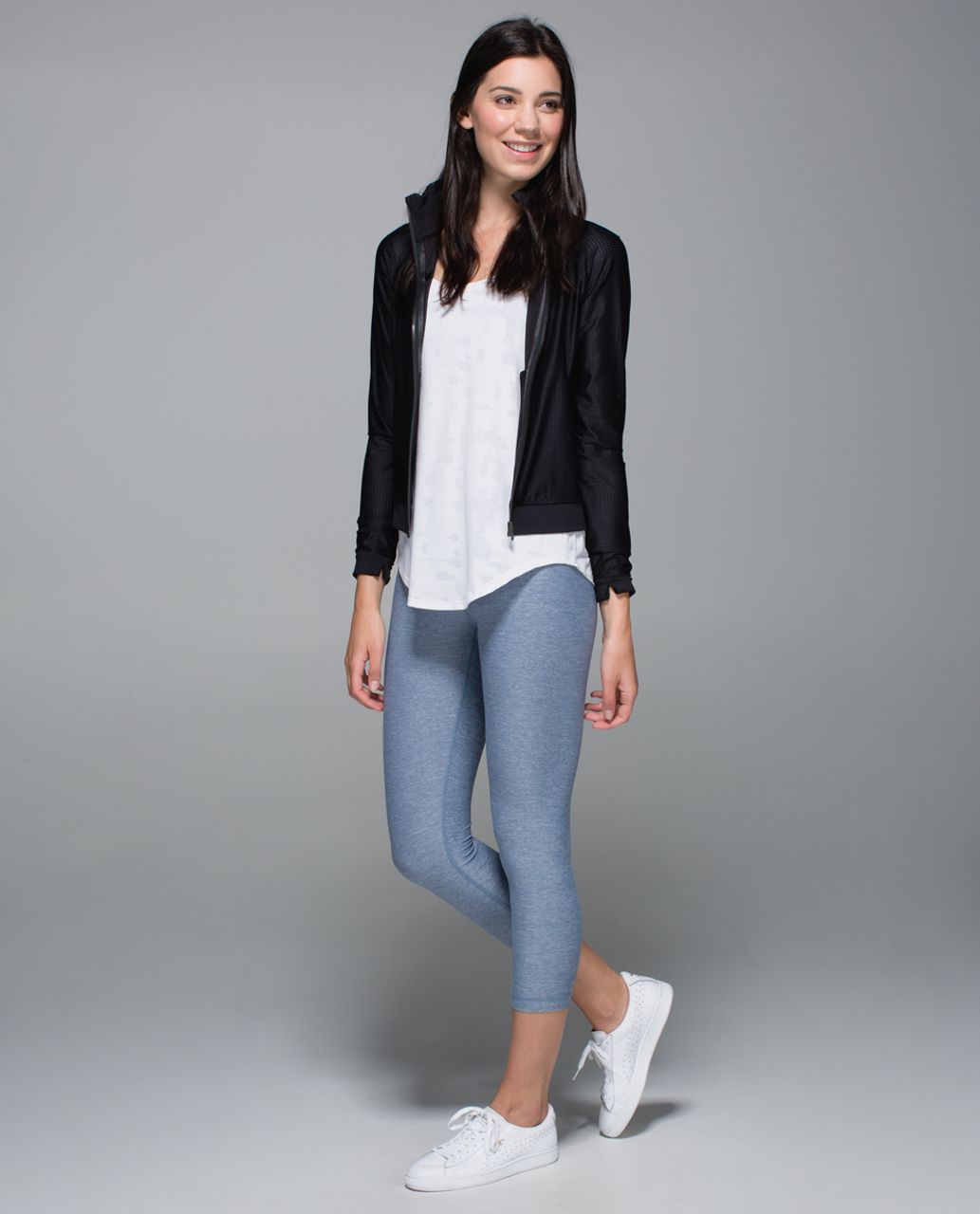 Lululemon Wunder Under Crop II - Heathered Blue Denim