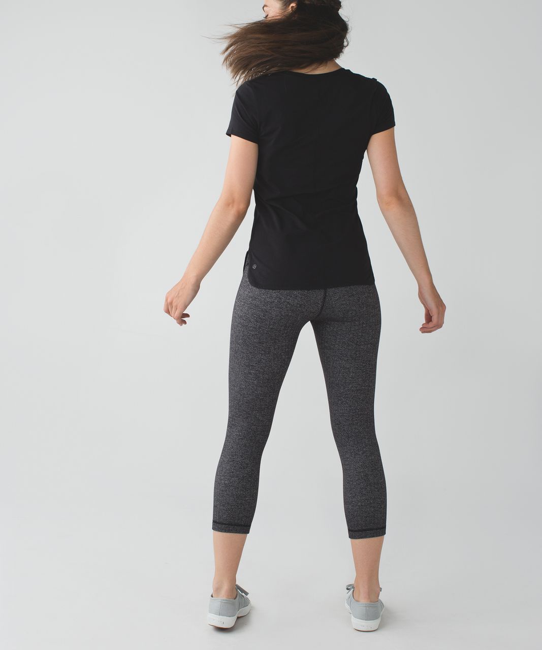 LULULEMON Wunder Under Crop 25” Heathered Herringbone Leggings Size 4