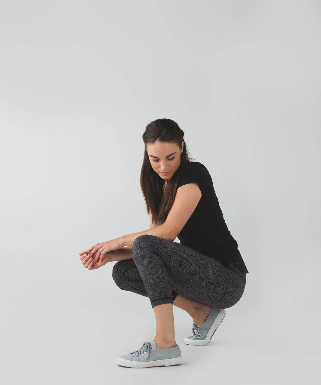 Lululemon Wunder Under Crop (Hi-Rise) *21" - Heathered Herringbone Heathered Black Black