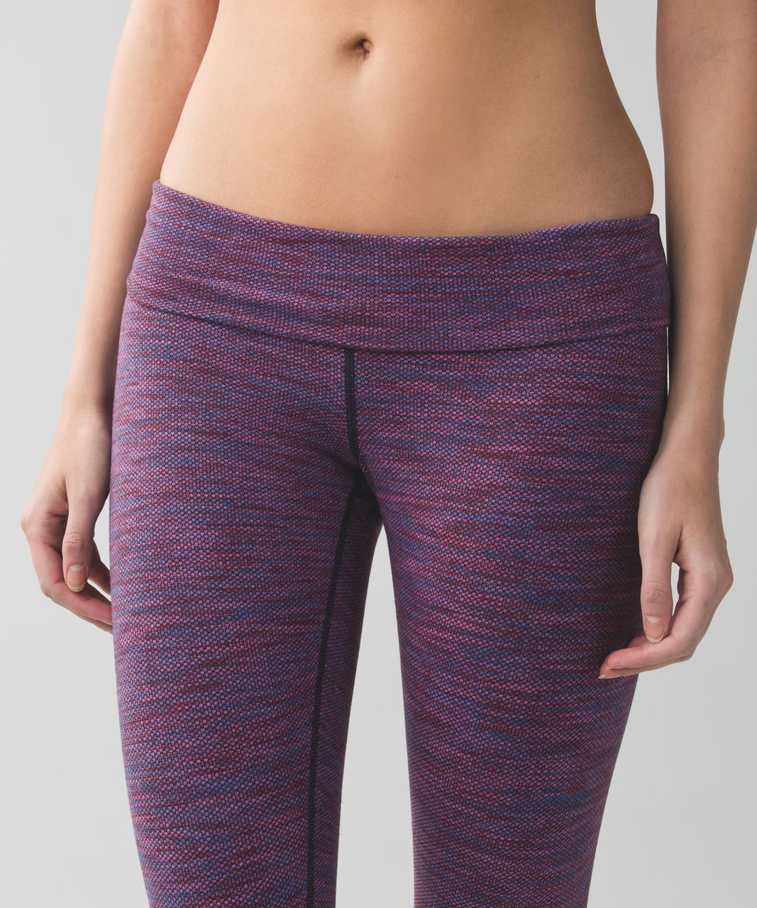 Lululemon Wunder Under Crop II (Roll Down) - Diamond Jacquard Space Dye Naval Blue Jewelled Magenta