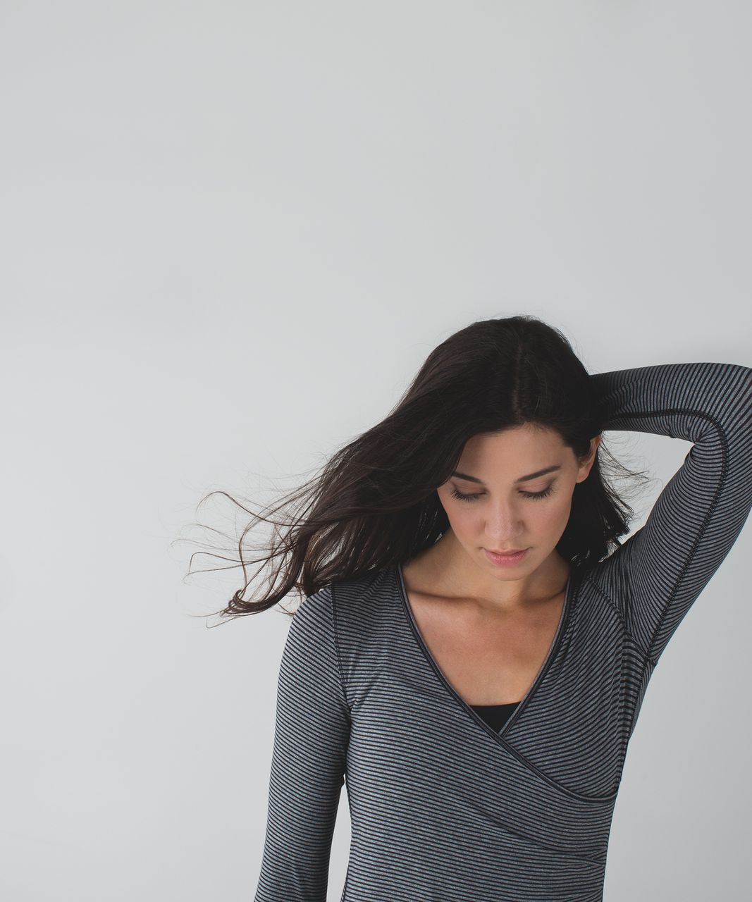 Lululemon Sunset Salutation Long Sleeve - Mini Pop Stripe Heathered Slate Black