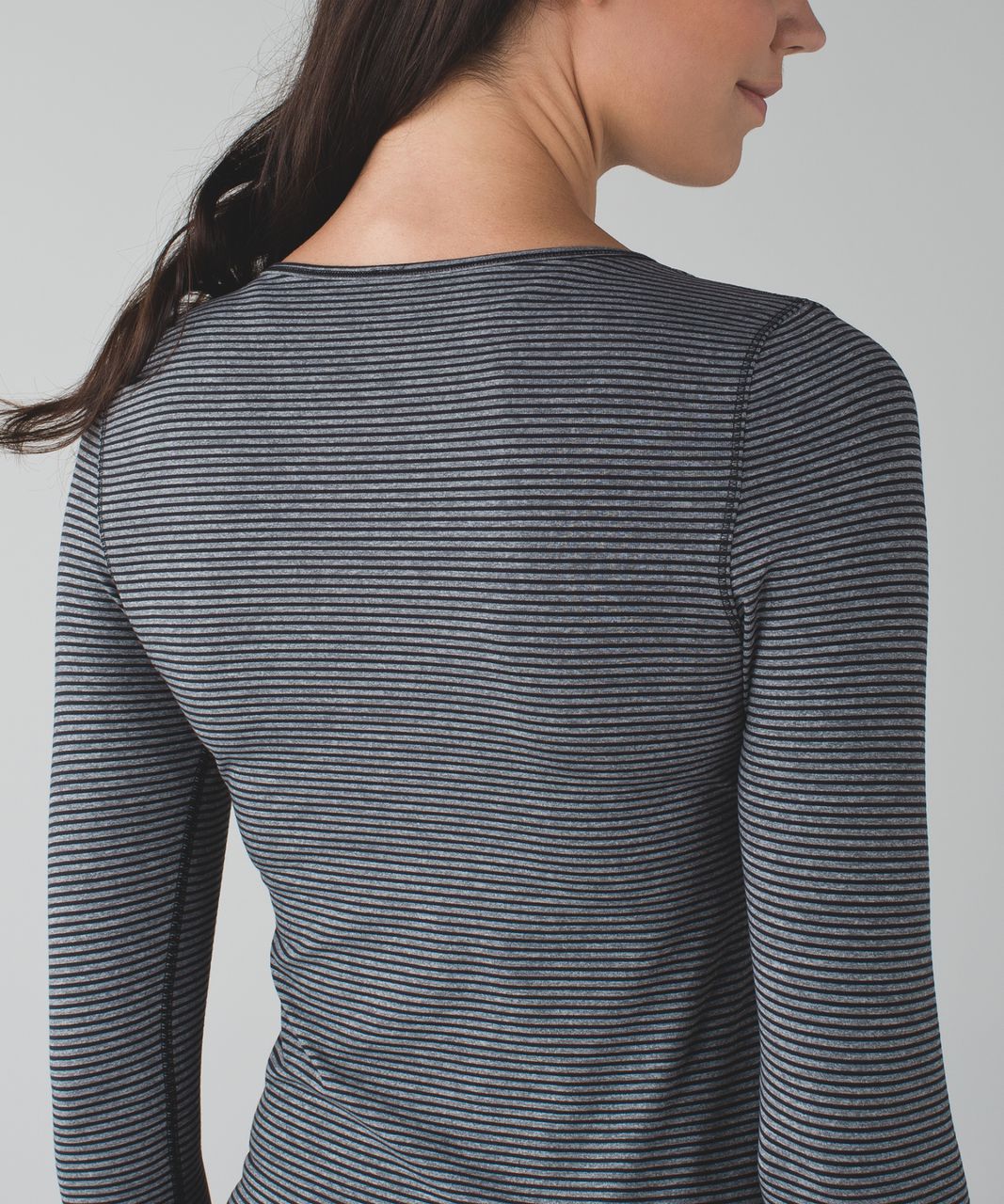 Lululemon Sunset Salutation Long Sleeve - Mini Pop Stripe Heathered Slate Black