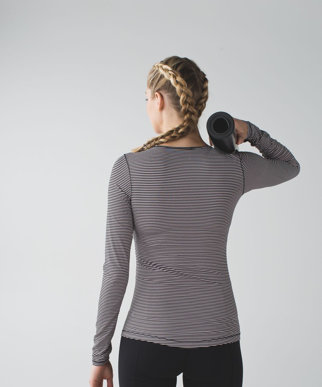 Lululemon Sunset Salutation Long Sleeve - Mini Pop Stripe Black Mink Berry