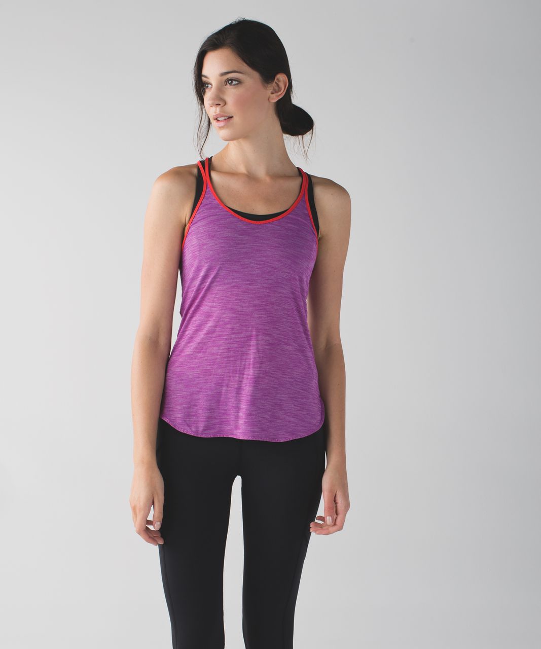 Lululemon What The Sport Singlet II - Heathered Ultra Violet / Alarming