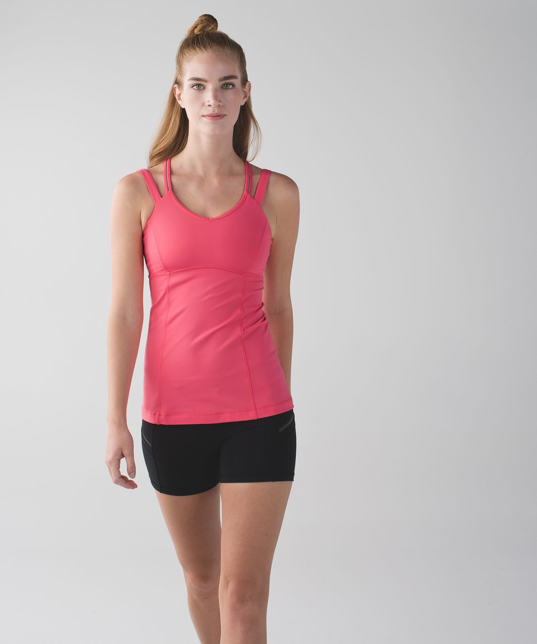 Lululemon Happy Strappy Tank Top Pink Lemonade Built In Bra Womens Size 6  Small