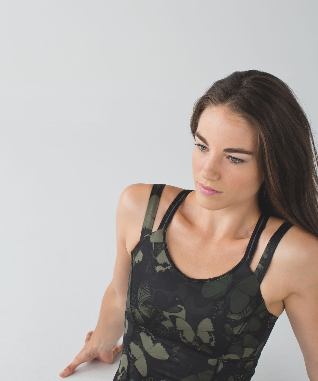 Lululemon Happy Strappy Tank - Biggie So Fly Butterfly Fatigue Green Black