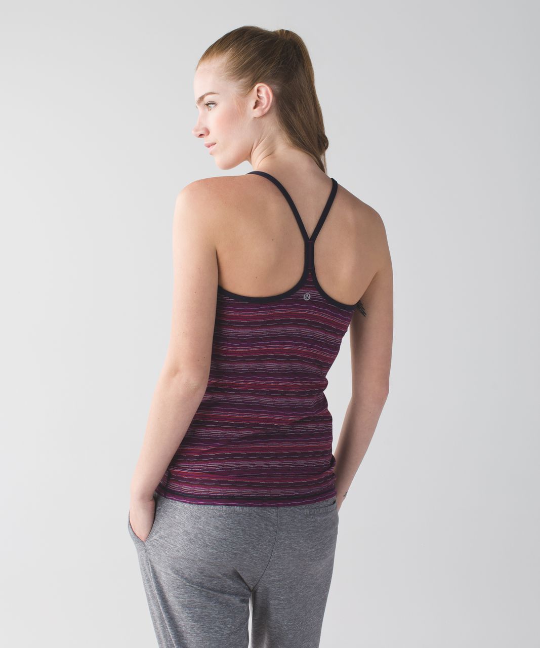 Lululemon Power Y Tank *Luon - Space Dye Twist Regal Plum Alarming / Naval Blue