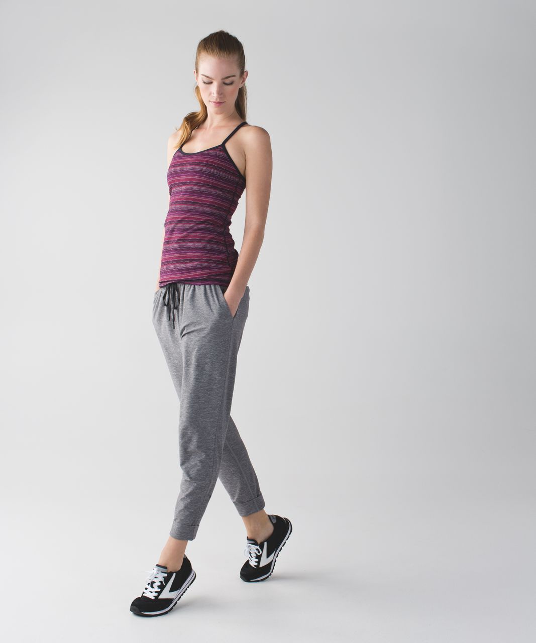 Lululemon Power Y Tank *Luon - Space Dye Twist Regal Plum Alarming / Naval Blue