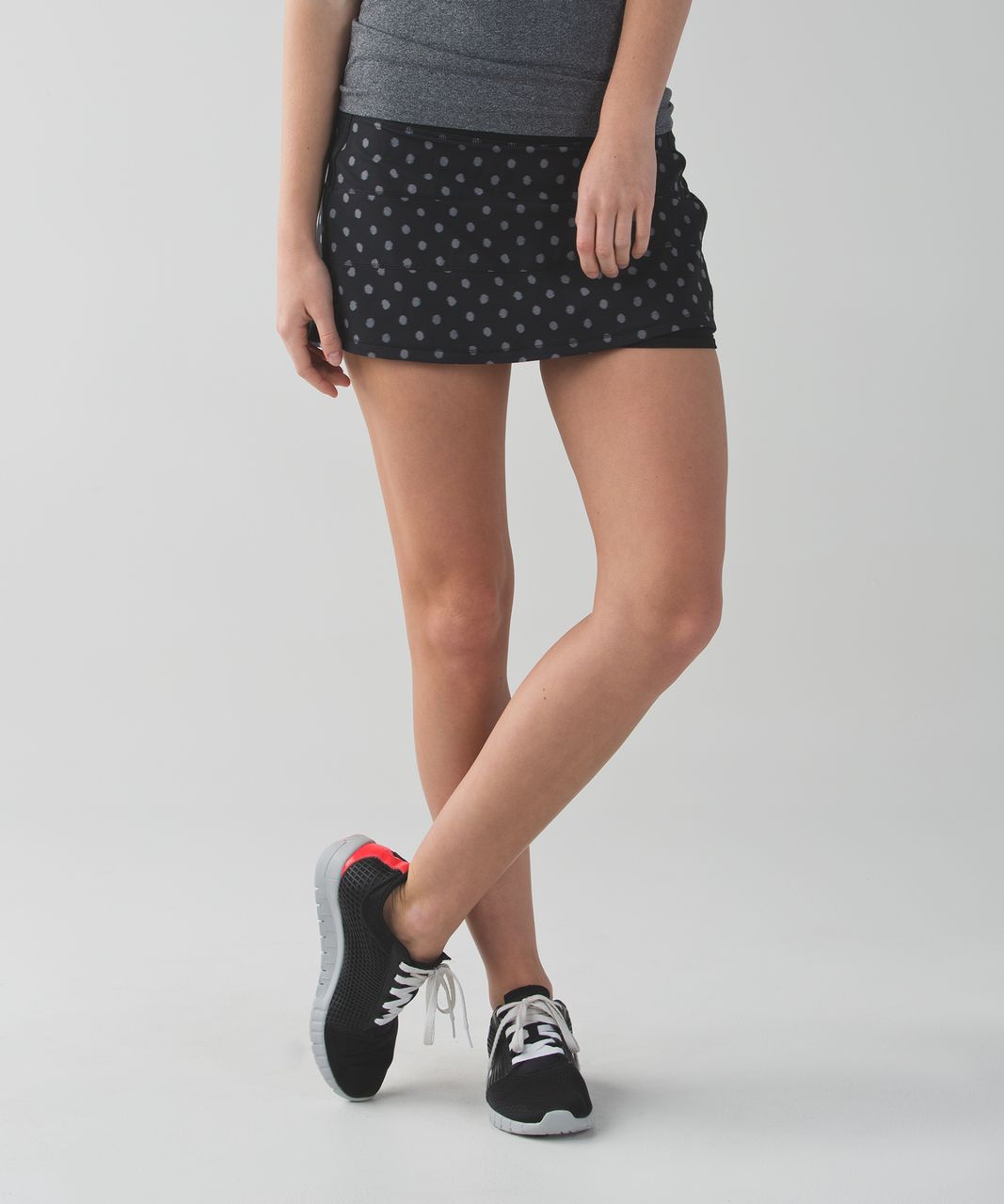 Lululemon Pace Rival Skirt II (Regular) *4-way Stretch - Ghost Dot Black Slate / Black