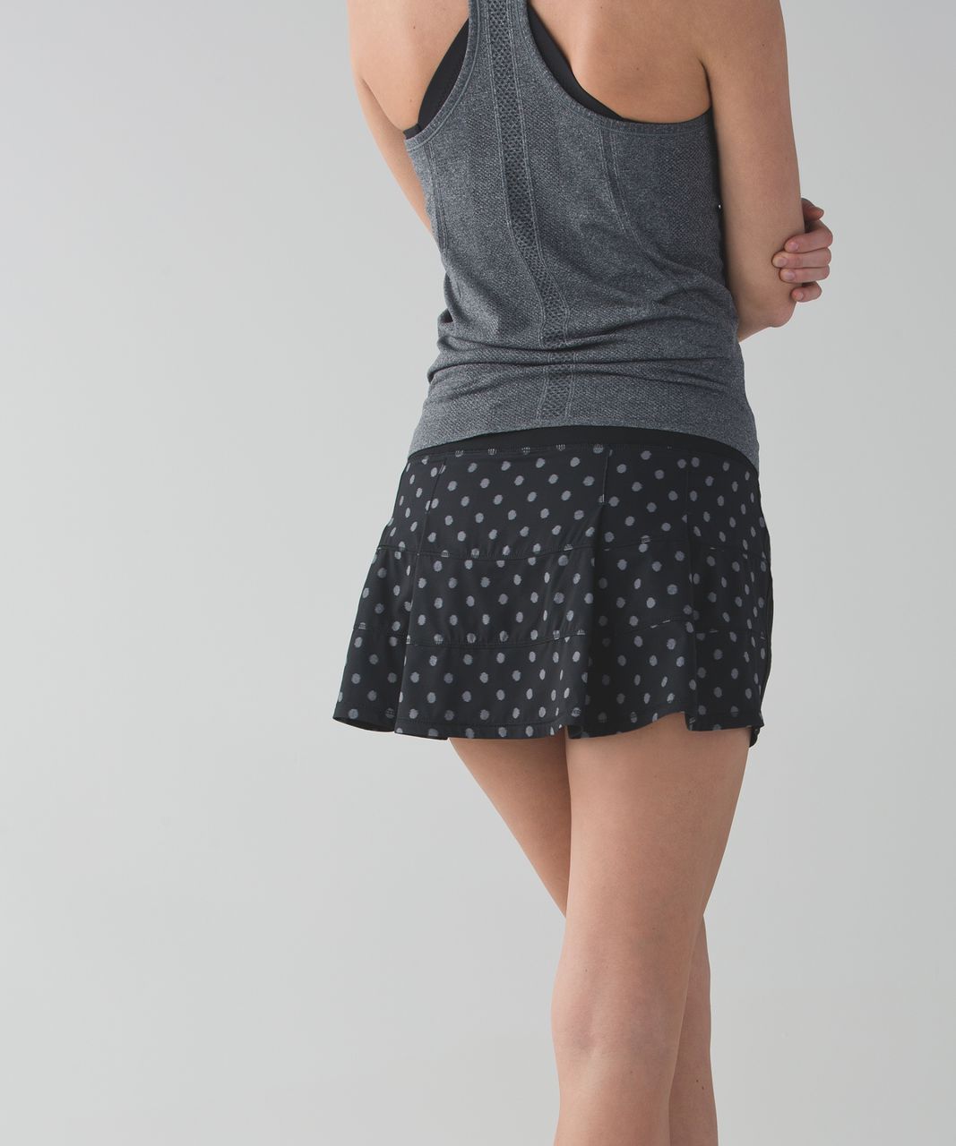 Lululemon Pace Rival Skirt II (Regular) *4-way Stretch - Ghost Dot Black Slate / Black