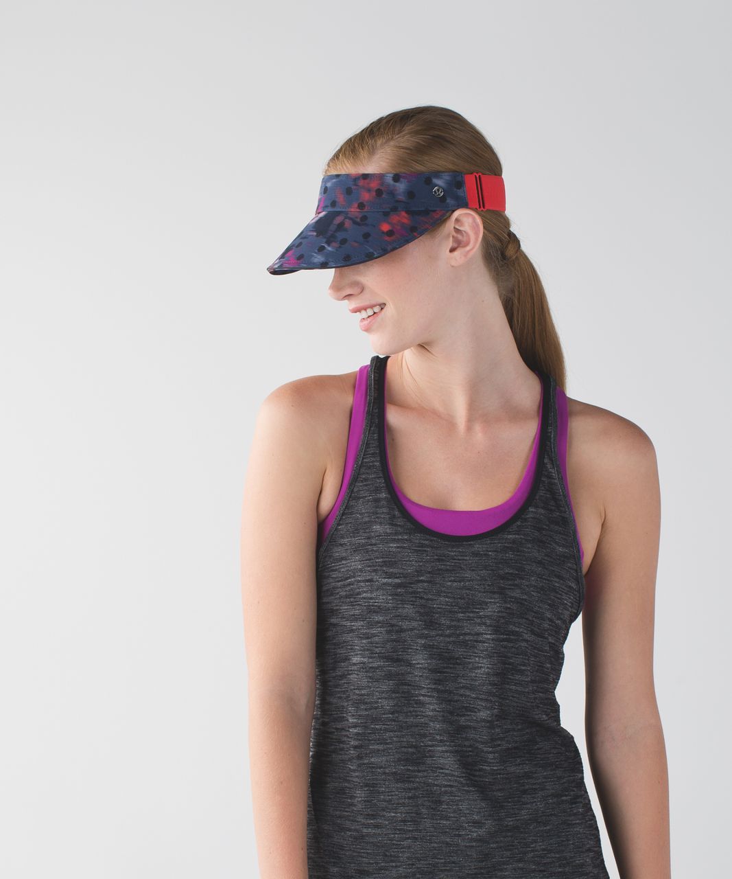 Lululemon Fast Paced Run Visor - Windy Blooms Regal Plum Multi