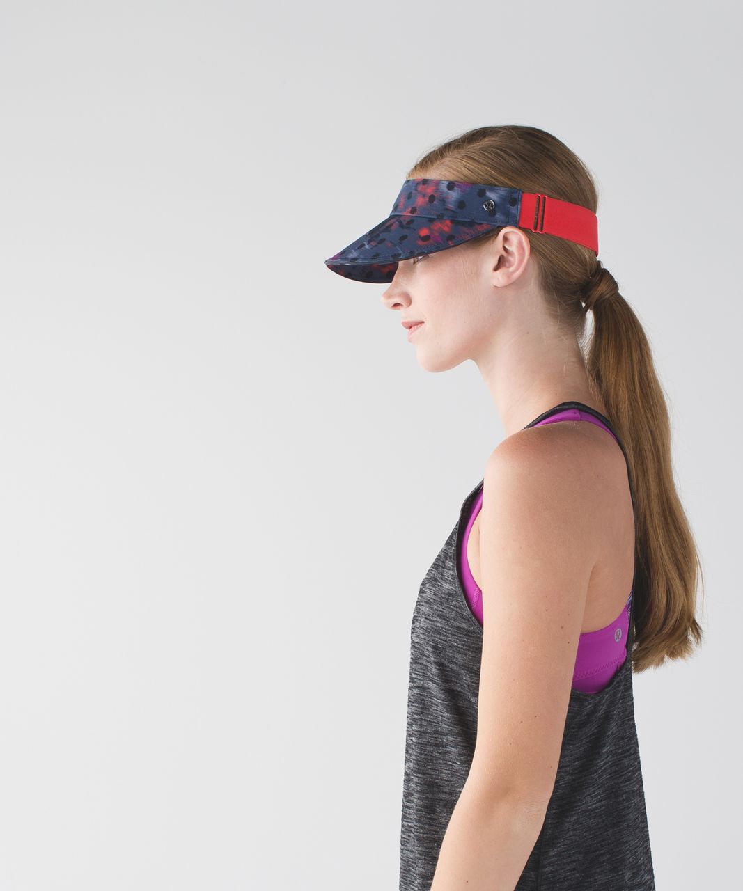 Lululemon Fast Paced Run Visor - Windy Blooms Regal Plum Multi