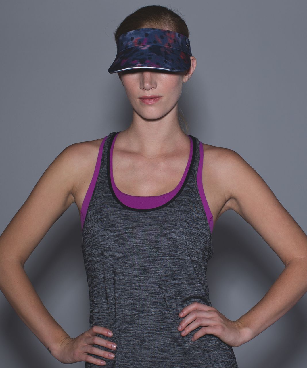 Lululemon Fast Paced Run Visor - Windy Blooms Regal Plum Multi