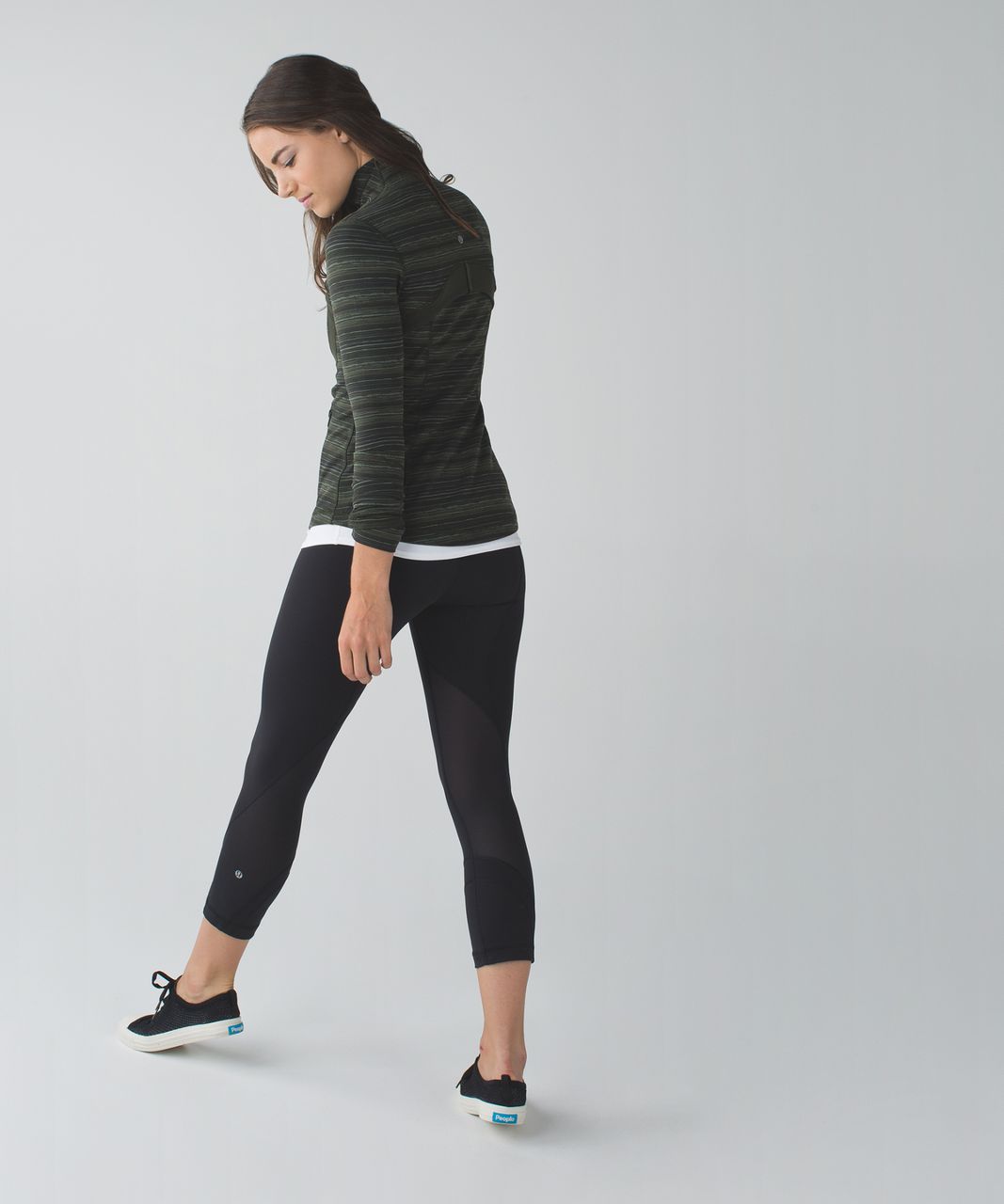 Lululemon Define Jacket - Cyber Stripe Gator Green Black