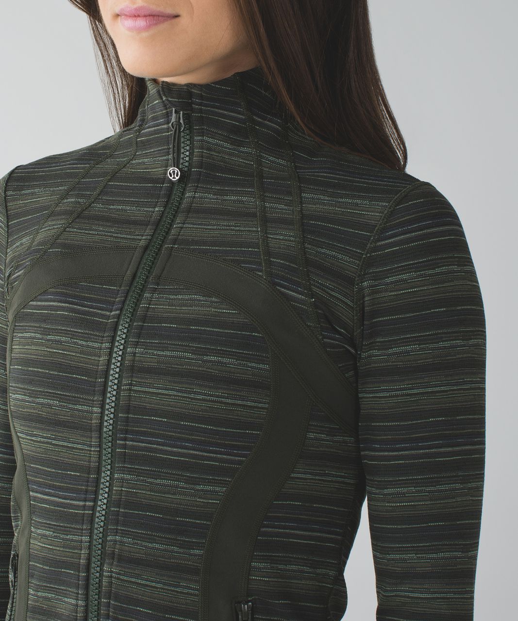 Lululemon Define Jacket - Cyber Stripe Gator Green Black