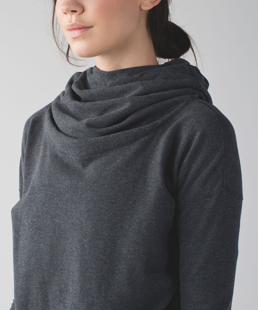 LULULEMON Stress Less Hoodie Funnel Cowl Neck Hoodie Size 4 Gray