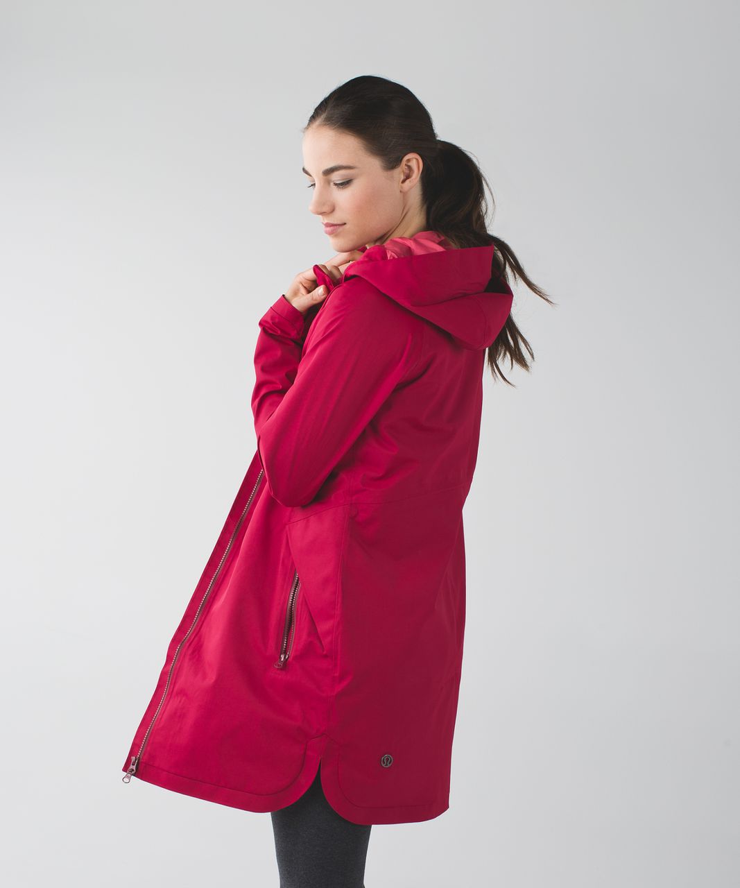 Lululemon Definitely Raining Jacket - Cranberry - lulu fanatics