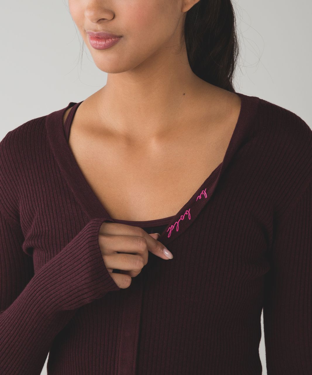 Lululemon Find Your Mantra Henley - Heathered Bordeaux Drama