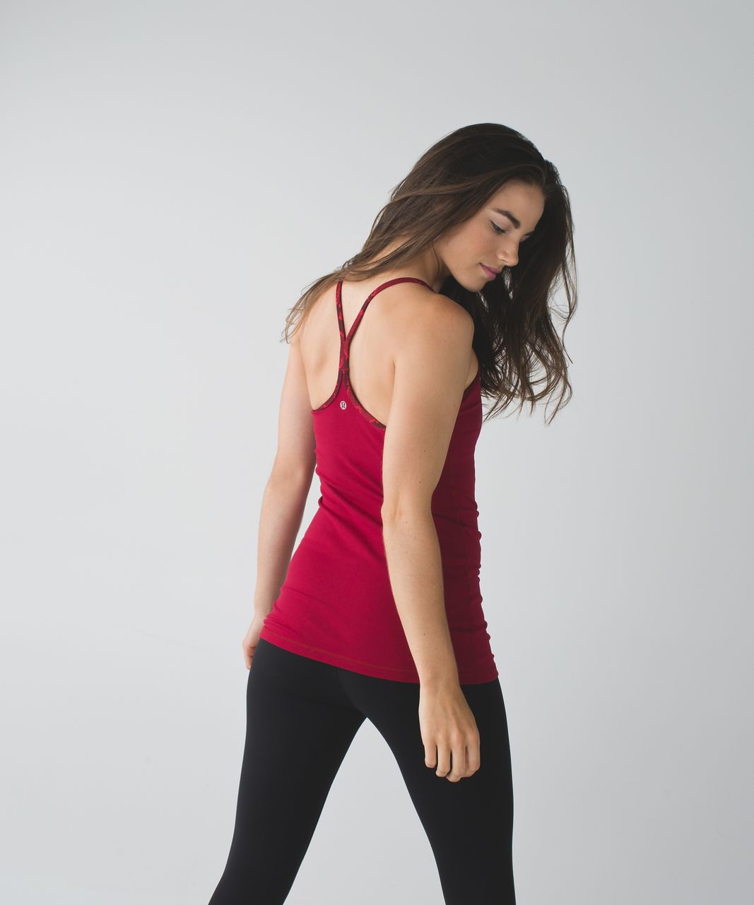 Lululemon Power Y Tank *Luon - Cranberry / Ziggy Snake Red Tide Cranberry