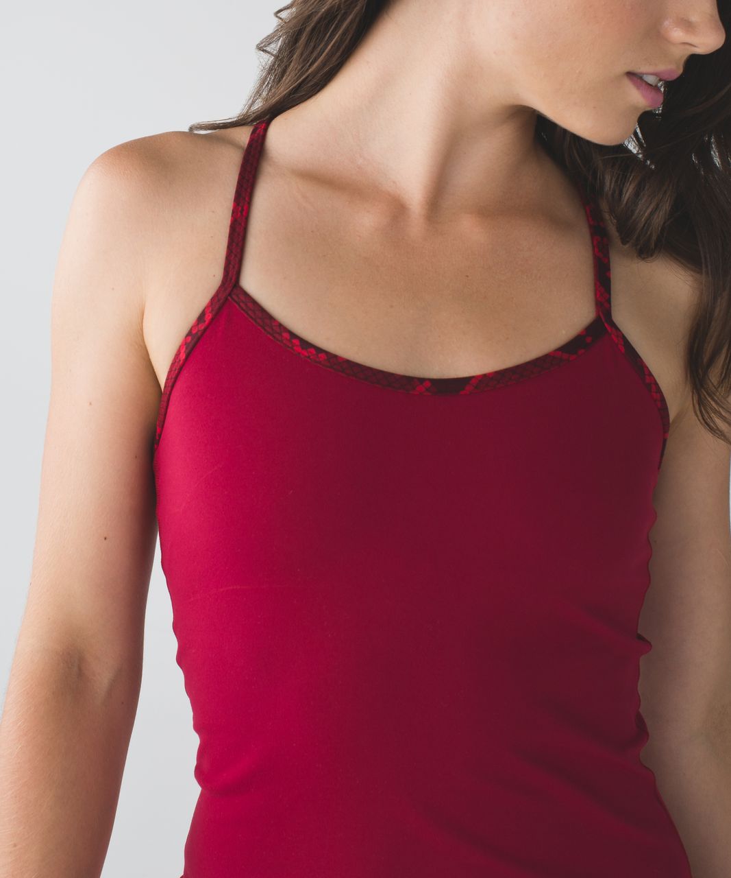 Lululemon Power Y Tank *Luon - Cranberry / Ziggy Snake Red Tide Cranberry