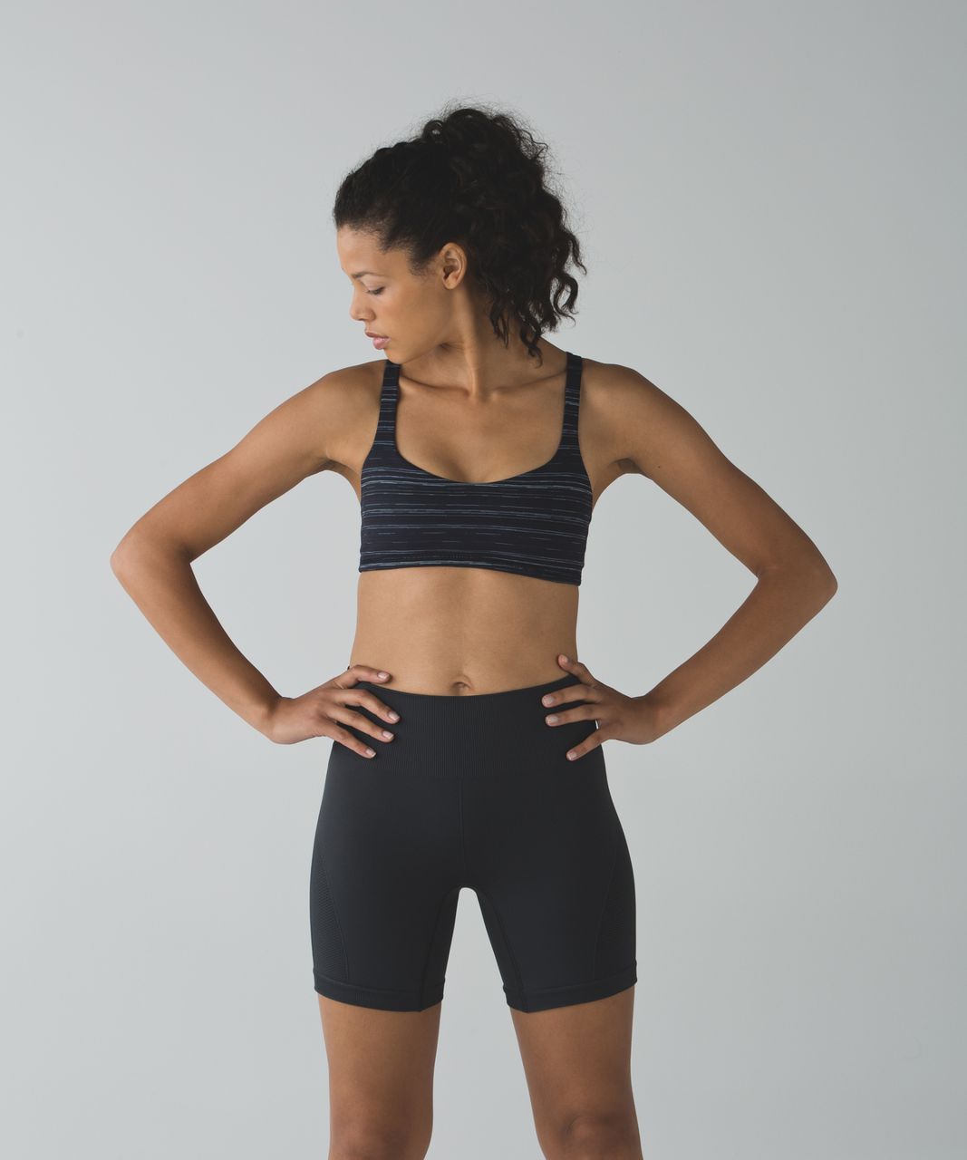 Lululemon Free To Be Bra - Cyber Stripe Naval Blue Black