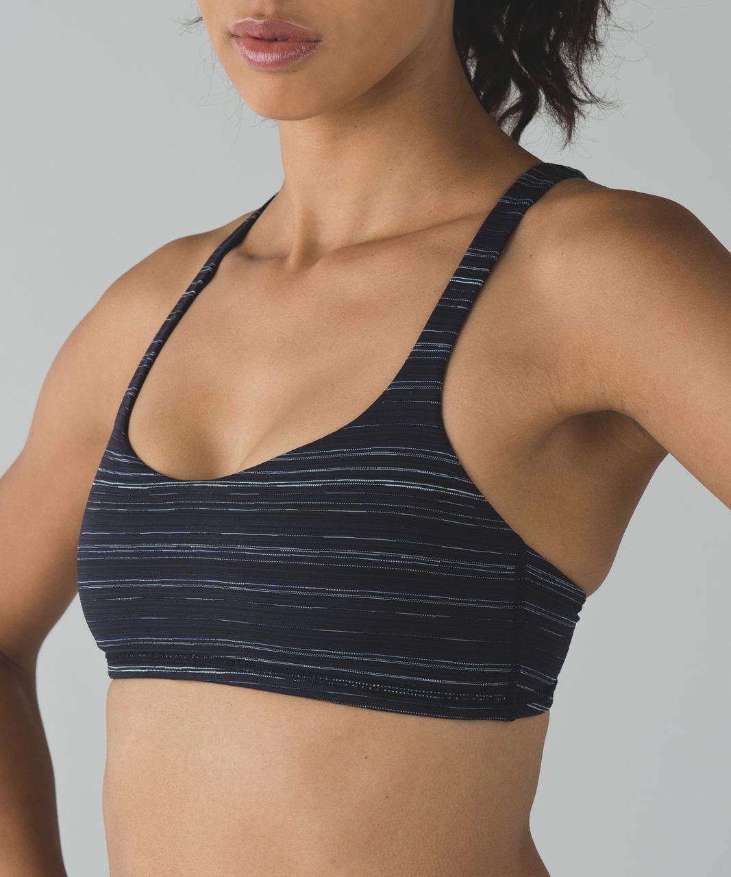 Lululemon Free To Be Bra - Cyber Stripe Naval Blue Black