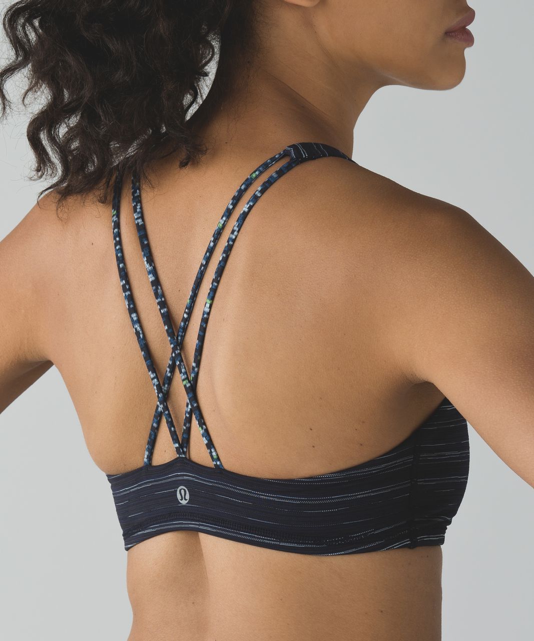 Lululemon Free To Be Bra - Cyber Stripe Naval Blue Black