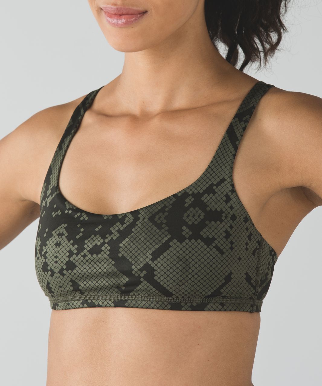 Lululemon Free To Be Bra - Ziggy Snake Fatigue Green Gator Green / Cyber Stripe Gator Green Black / Fatigue Green