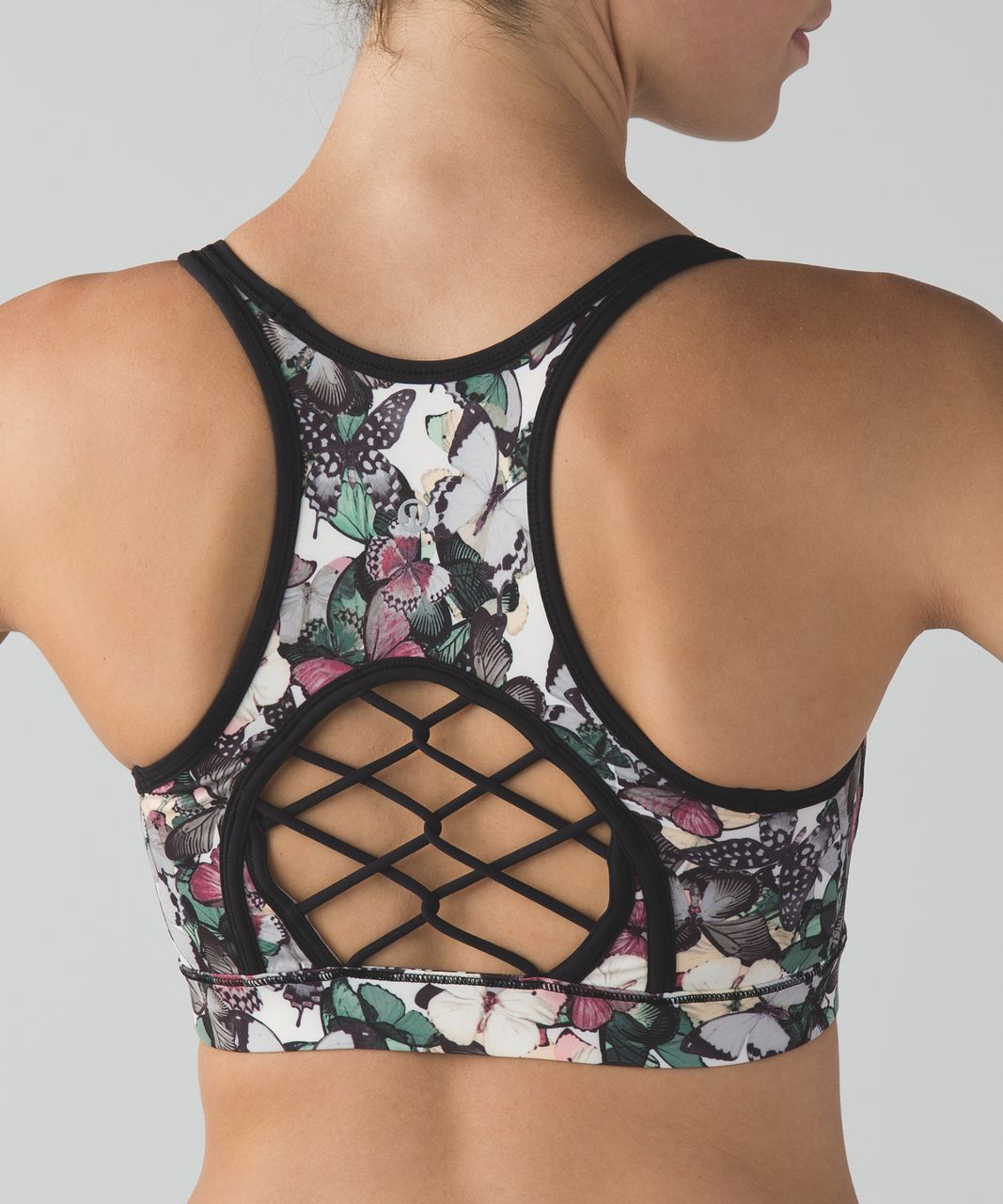 Lululemon Sweaty Or Not Bra II - So Fly Butterfly Angel Wing Multi / Black