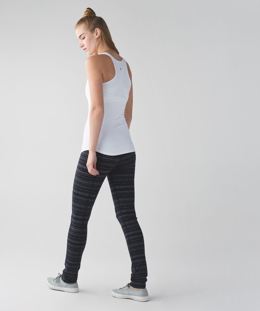 Lululemon Skinny Groove Pant II (Roll Down) - Cyber Stripe Naval Blue Black / Digi Pixie Caspian Blue Black