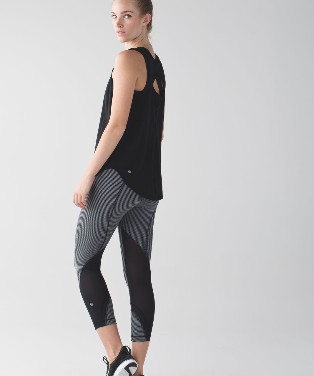 Lululemon Run: Inspire Crop II *Block-It Pocket - Black / Black - lulu  fanatics