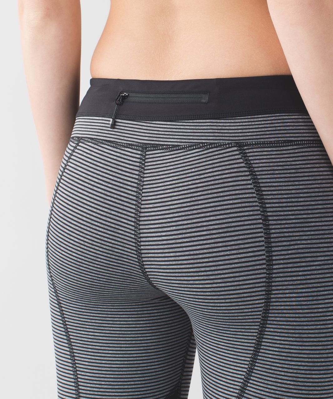 Lululemon Run:  Inspire Crop II *All Luxtreme - Mini Pop Stripe Heathered Slate Black / Black / Ghost Dot Dark Slate Black