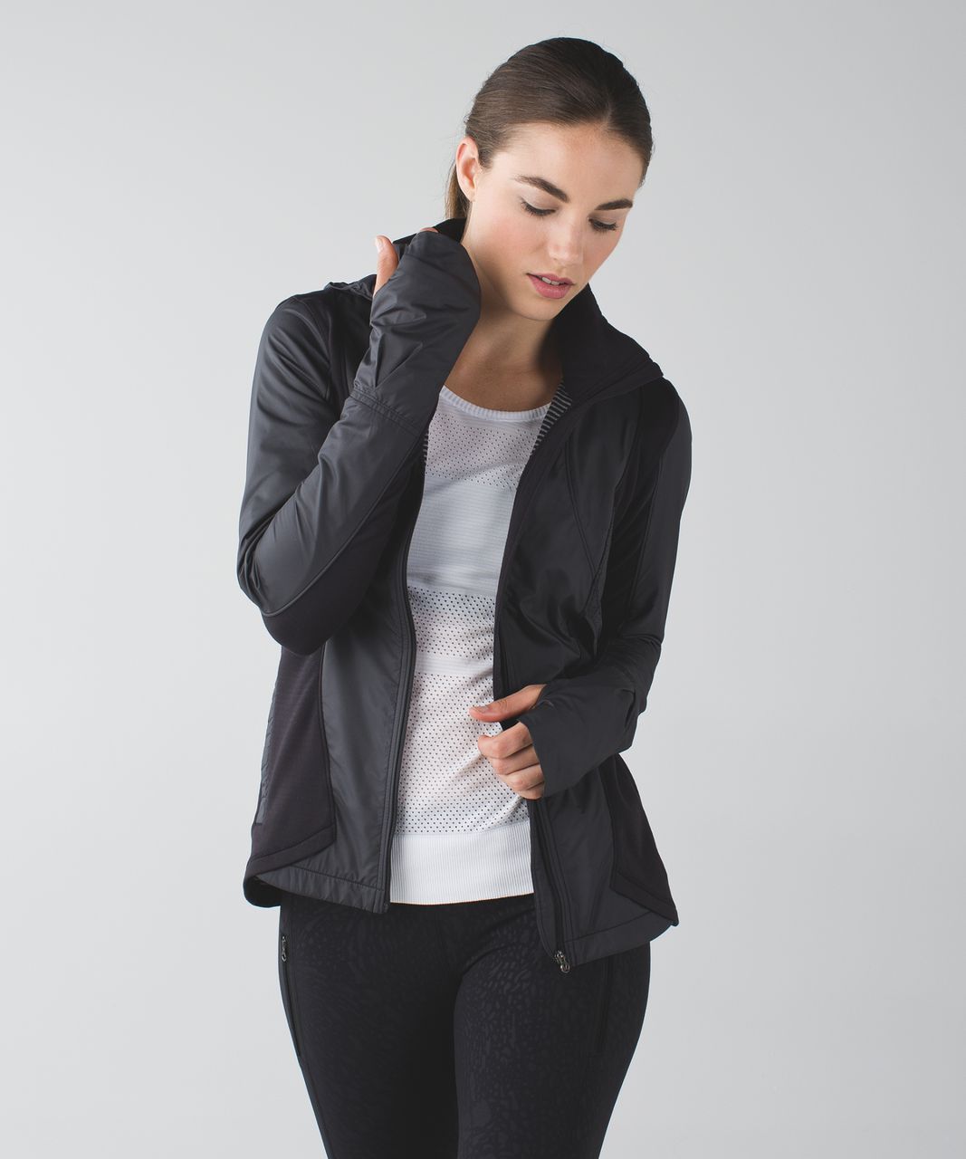 Lululemon Kanto Catch Me 1/2 Zip - Heathered Herringbone Heathered Black  Black - lulu fanatics