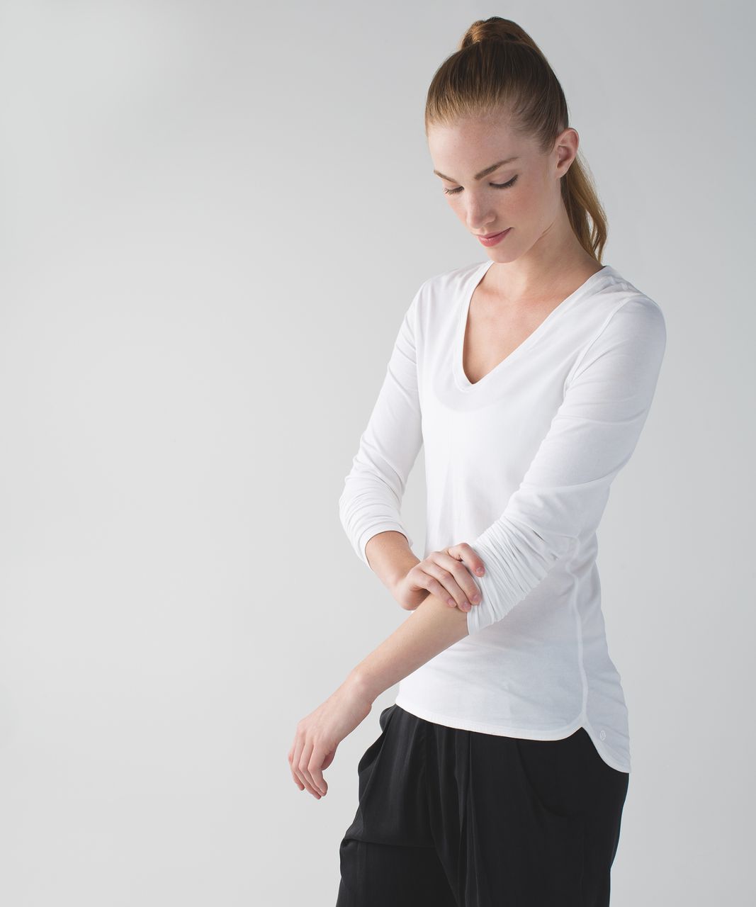 Lululemon Circadian Long Sleeve V Neck Tee - White