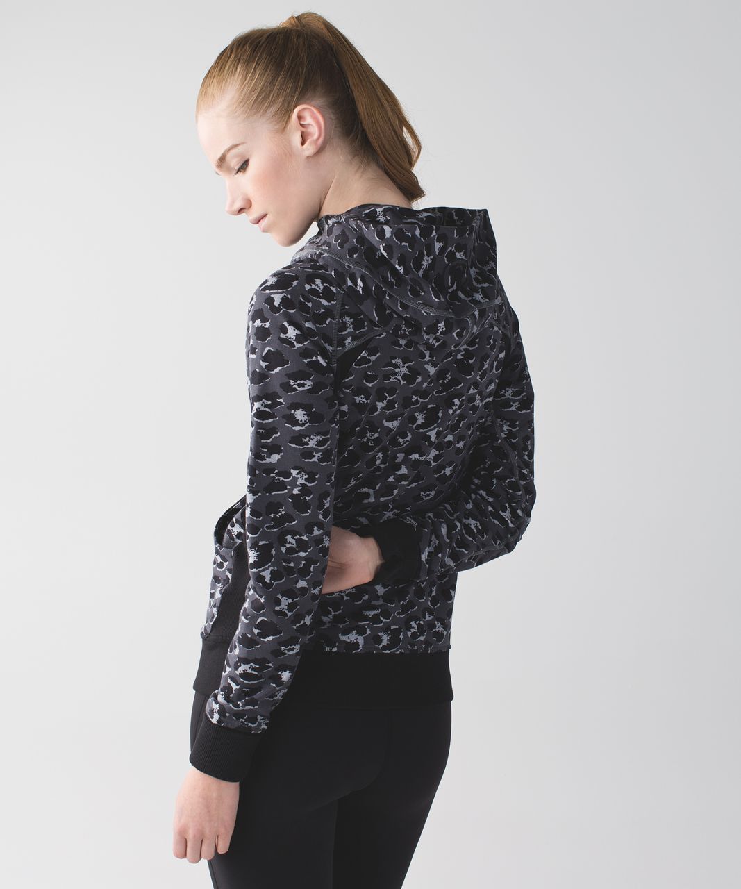 Lululemon Scuba Hoodie III *Terry - Cherry Cheetah Black Multi / Black