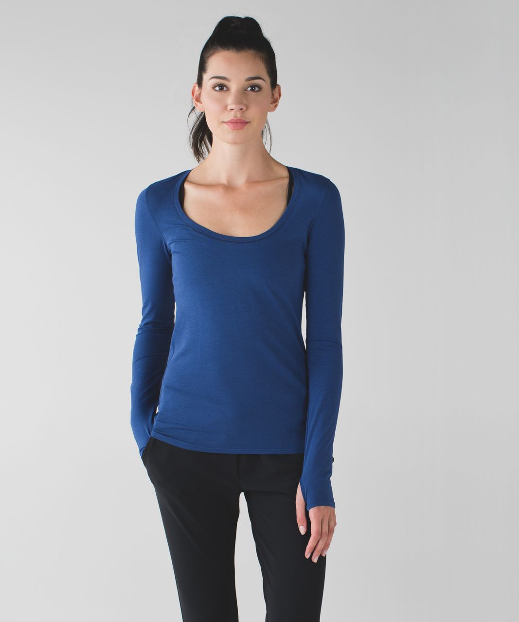 Lululemon Anahatasana Long Sleeve Tee - Heathered Sapphire Blue