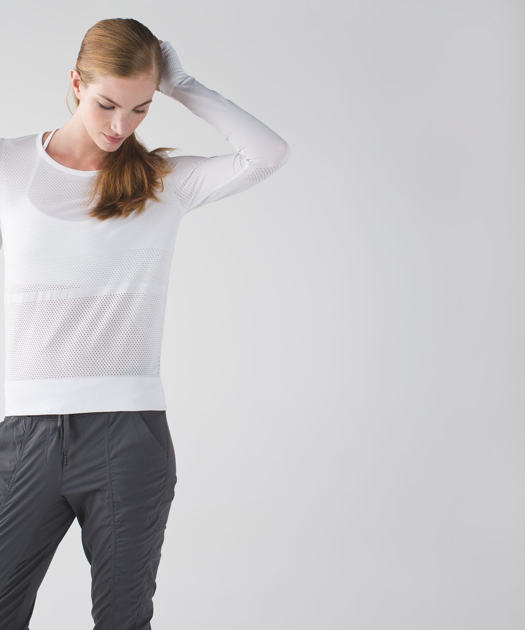 Lululemon Breeze By Long Sleeve - Heathered White