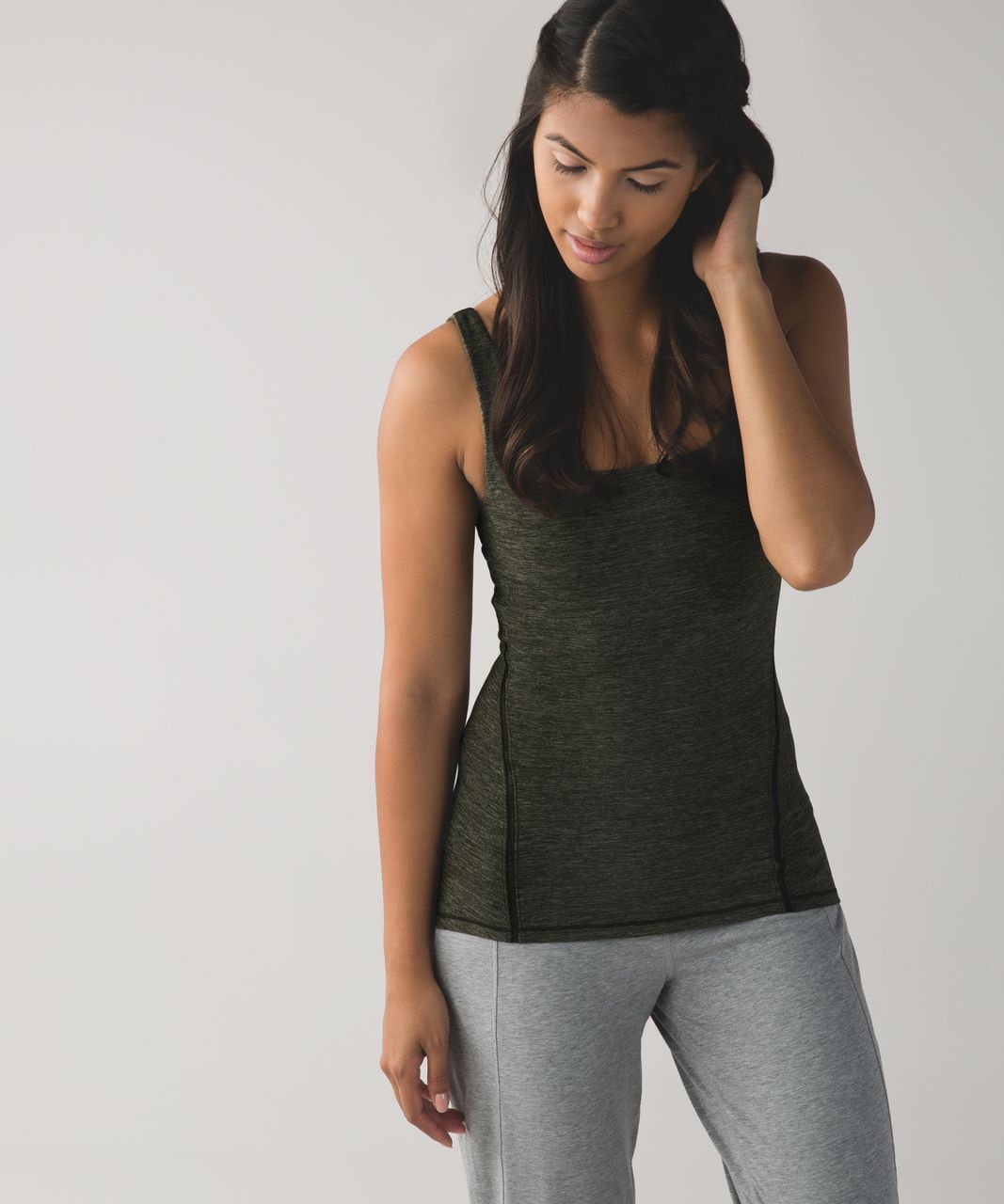 Lululemon Amala Tank - Heathered Gator Green