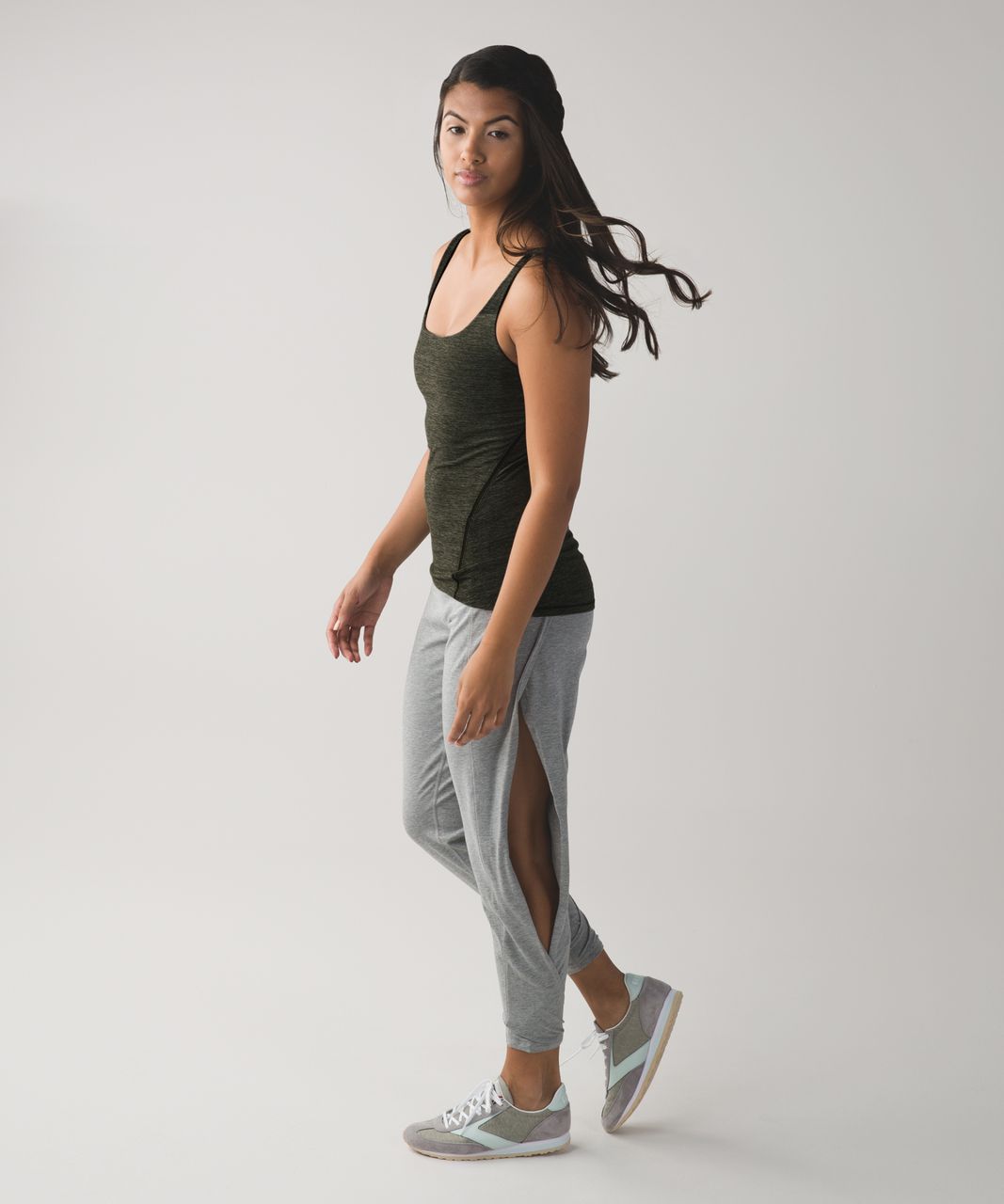 Lululemon Amala Tank - Heathered Gator Green