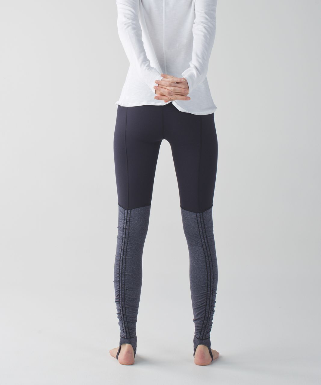 Lululemon Wunder Under Pant (Stirrup) - Naval Blue / Heathered Naval Blue -  lulu fanatics