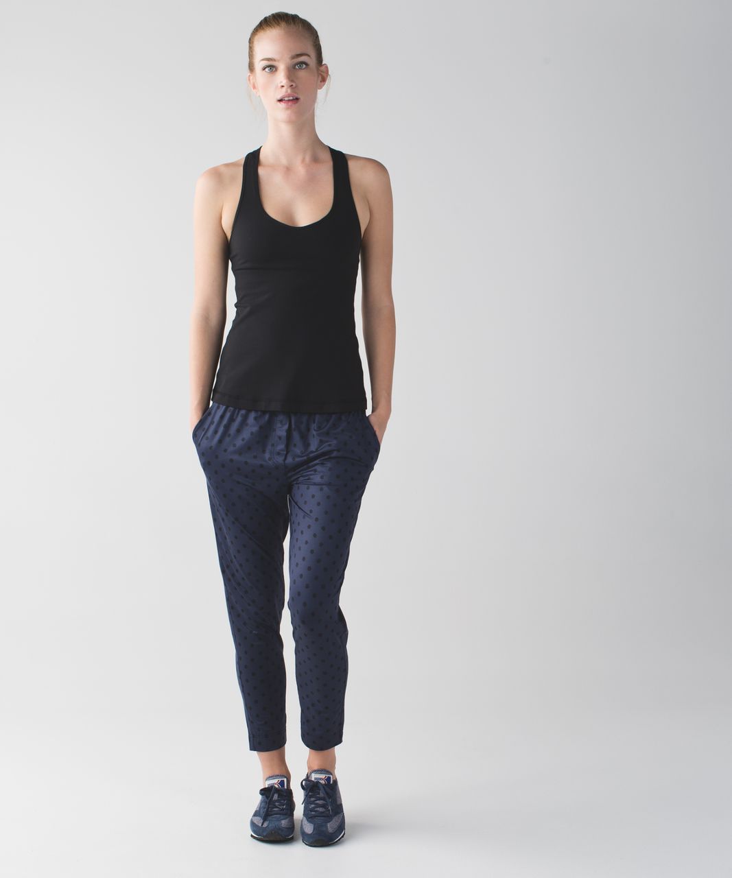 Lululemon Jet Crop (Slim) *Luxtreme - Ghost Dot Deep Navy Black - lulu  fanatics