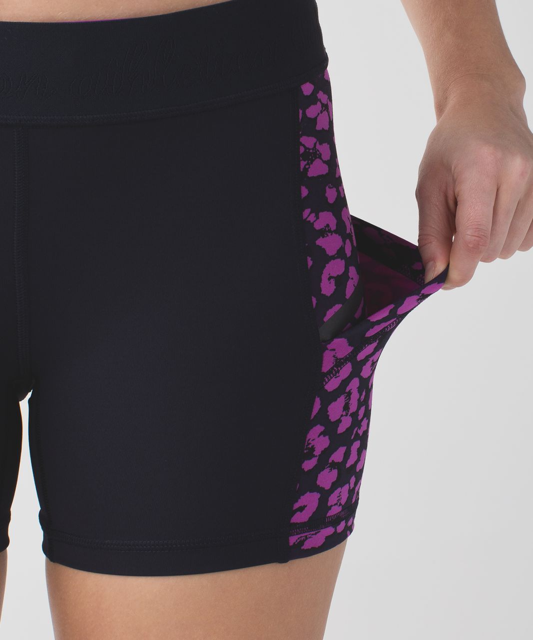 Lululemon What The Sport Short - Naval Blue / Mini Cherry Cheetah Ultra Violet Naval Blue