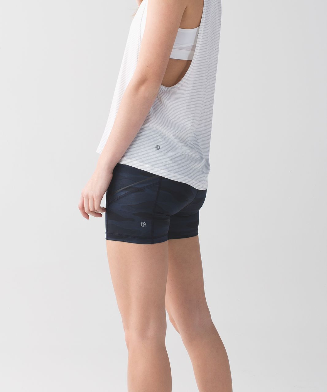 Lululemon What The Sport Short - Mini Coast Camo Deep Navy Black