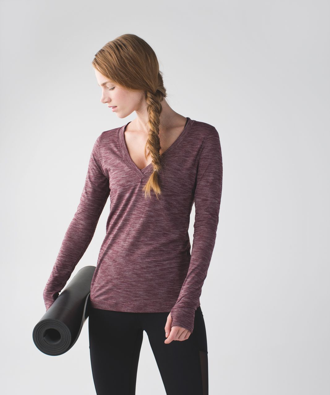 Lululemon &go Everywhere Long Sleeve - Heathered Bordeaux Drama