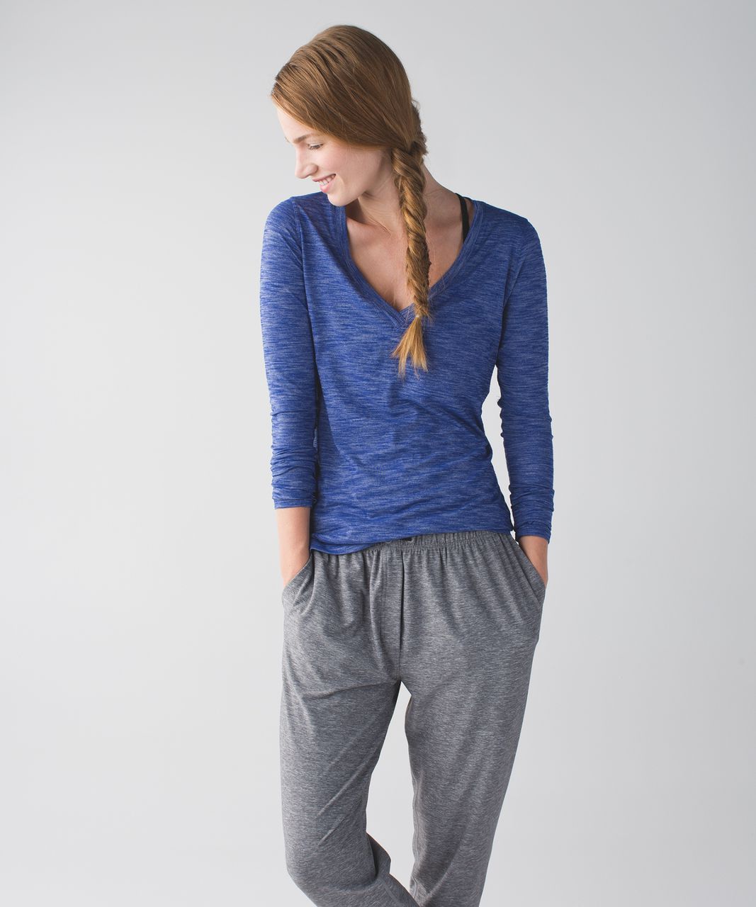 Lululemon &go Everywhere Long Sleeve - Heathered Sapphire Blue