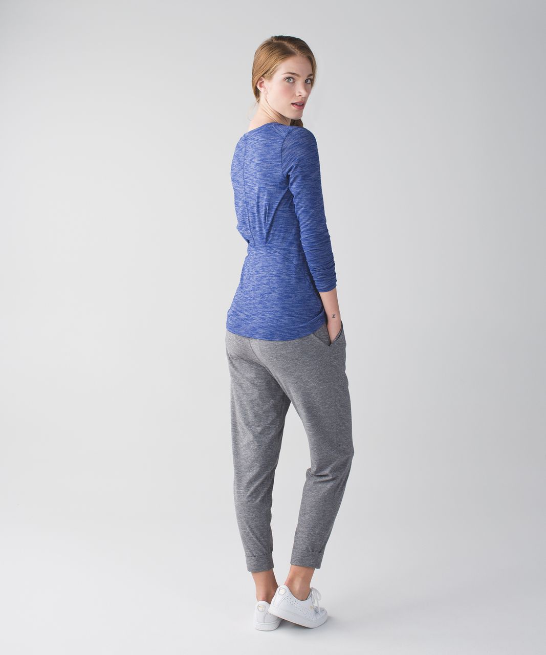 Lululemon Women Heathered Dark Fuel &Go Everywhere Twist Back Luon